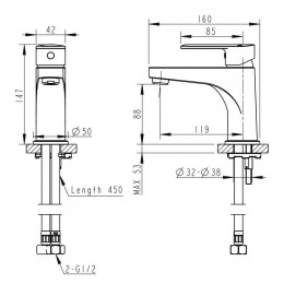 Смеситель для раковины Bravat Louise F1191183CP-RUS хром