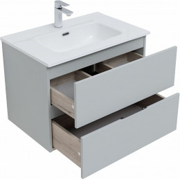 Aquanet Мебель для ванной Алвита New 70 2 ящика подвесная серая матовая