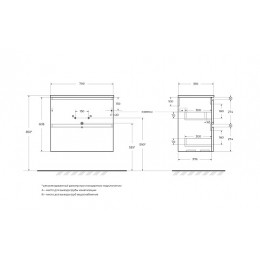 BelBagno Тумба с раковиной Uno mini 70 подвесная Голубой матовый с раковиной BB-8099-3-70