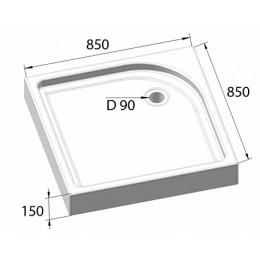 BelBagno Душевой поддон TRAY-BB-A-85-15-W