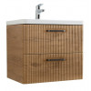 BelBagno Тумба с раковиной Due 50 подвесная Rovere Nature ручки Матовый тёмный никель