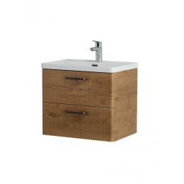 BelBagno Тумба с раковиной Due 50 подвесная Rovere Nature ручки Матовый тёмный никель