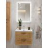 BelBagno Тумба с раковиной Due 50 подвесная Rovere Nature ручки Матовый тёмный никель