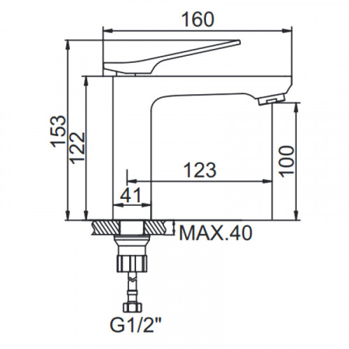 Смеситель для раковины Ledeme L1075B черный