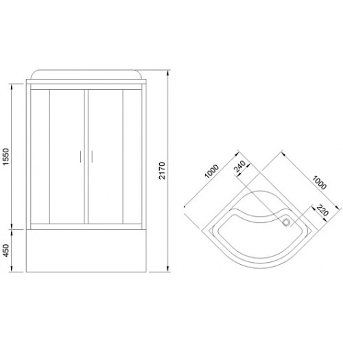 Royal Bath Душевая кабина NRW RB 100NRW-C-CH 100x100 стекло матовое профиль хром
