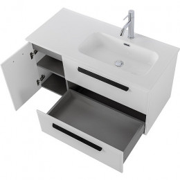 BelBagno Мебель для ванной Eco Cer-N 100-1 R bianco lucido CZR-8095-100-R ручки матовые чёрные