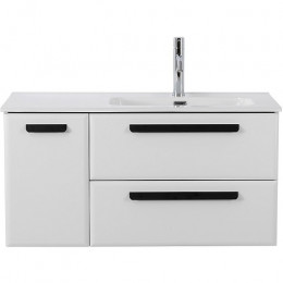 BelBagno Мебель для ванной Eco Cer-N 100-1 R bianco lucido CZR-8095-100-R ручки матовые чёрные