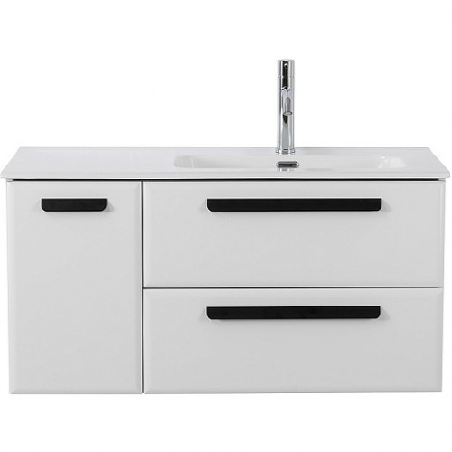 BelBagno Мебель для ванной Eco Cer-N 100-1 R bianco lucido CZR-8095-100-R ручки матовые чёрные