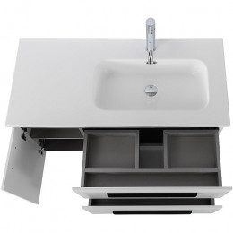 BelBagno Мебель для ванной Eco Cer-N 100-1 R bianco lucido CZR-8095-100-R ручки матовые чёрные