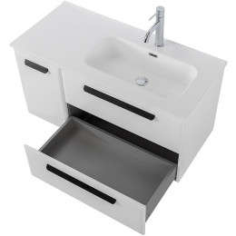 BelBagno Мебель для ванной Eco Cer-N 100-1 R bianco lucido CZR-8095-100-R ручки матовые чёрные