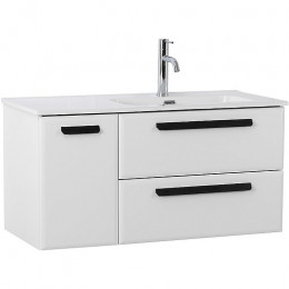 BelBagno Мебель для ванной Eco Cer-N 100-1 R bianco lucido CZR-8095-100-R ручки матовые чёрные