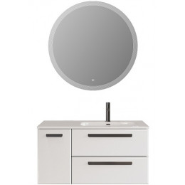 BelBagno Мебель для ванной Eco Cer-N 100-1 R bianco lucido CZR-8095-100-R ручки матовые чёрные