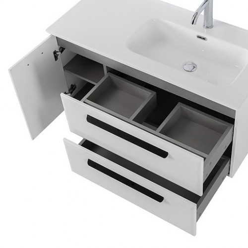 BelBagno Мебель для ванной Eco Cer-N 100-1 R bianco lucido CZR-8095-100-R ручки матовые чёрные