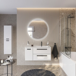 BelBagno Мебель для ванной Eco Cer-N 100-1 R bianco lucido CZR-8095-100-R ручки матовые чёрные