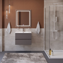 BelBagno Тумба с раковиной Kraft 60 подвесная Темно-Серый матовый с раковиной BB-8099-60