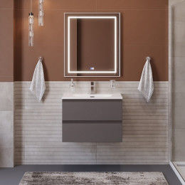 BelBagno Тумба с раковиной Kraft 60 подвесная Темно-Серый матовый с раковиной BB-8099-60