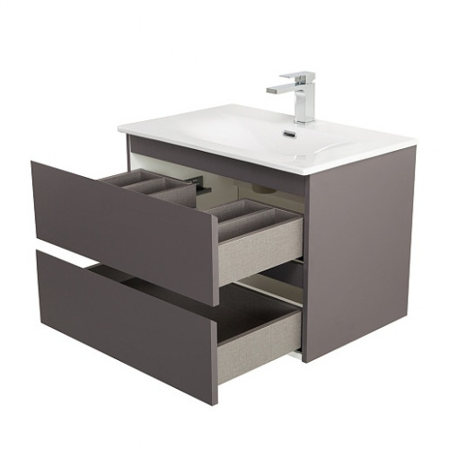 BelBagno Тумба с раковиной Kraft 60 подвесная Темно-Серый матовый с раковиной BB-8099-60
