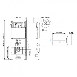 Инсталляция для унитаза Berges Novum 040213 с клавишей L3 хром