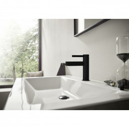 Смеситель для раковины Hansgrohe Finoris 76010670 с донным клапаном черный матовый