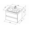 Aquanet Тумба с раковиной Беркли 60 белый глянец/дуб рошелье
