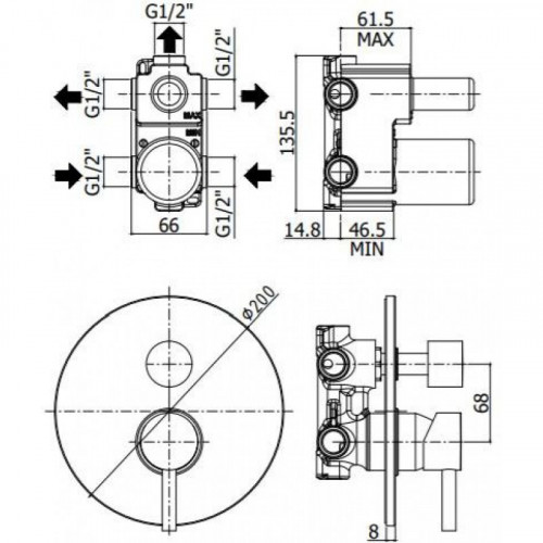 Смеситель для ванны Paffoni Stick SK018CR хром