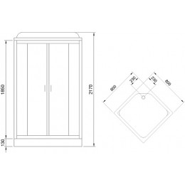 Royal Bath Душевая кабина HP RB 80HP2-M 80x80 с г/м стекло матовое профиль белый