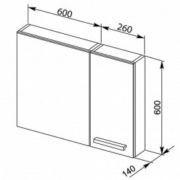 Зеркальный шкаф Aquanet Данте 60 R 00212379, белый