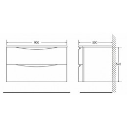BelBagno Тумба с раковиной SMILE BB900TVC/BL Bianco Lucido