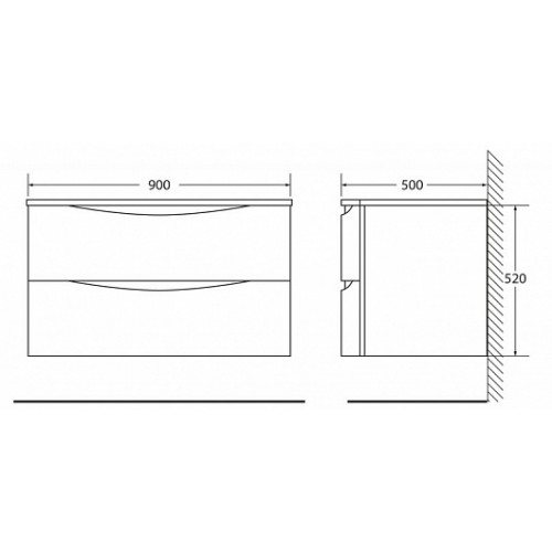 BelBagno Тумба с раковиной SMILE BB900TVC/BL Bianco Lucido