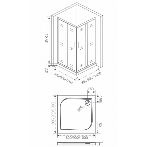 Good Door Душевой уголок INFINITY CR -100-C-CH