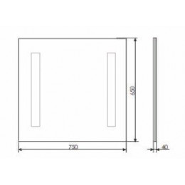 Зеркало Comfortу Жасмин 75 Led, светодиодная подсветка, с сенсорным выключателем