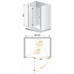 Cezares Душевая дверь в нишу VERONA-W-B-12-90-C-Cr