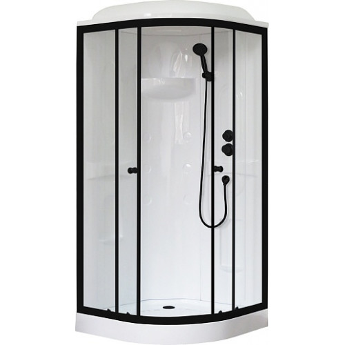 Royal Bath Душевая кабина HK RB 90HK1-T-BL 90x90 стекло прозрачное профиль черный матовый