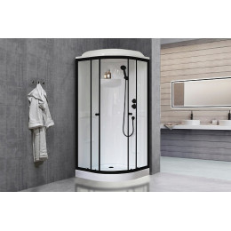 Royal Bath Душевая кабина HK RB 90HK1-T-BL 90x90 стекло прозрачное профиль черный матовый