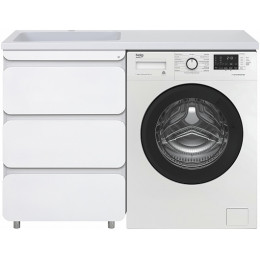 Misty Тумба с раковиной Чегет 55 L белая под стиральную машину