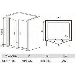 River Душевая дверь в нишу Suez 70 МТ