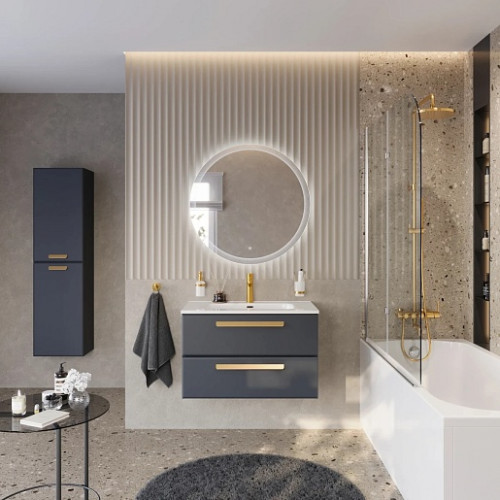 BelBagno Мебель для ванной Eco Cer-N 80 CZR-8095-80 grafito ручки сатиновое золото