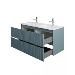 BelBagno Тумба с раковиной Uno 120 с 2 чашами подвесная Голубой матовый с раковиной CZR-8073-120-2