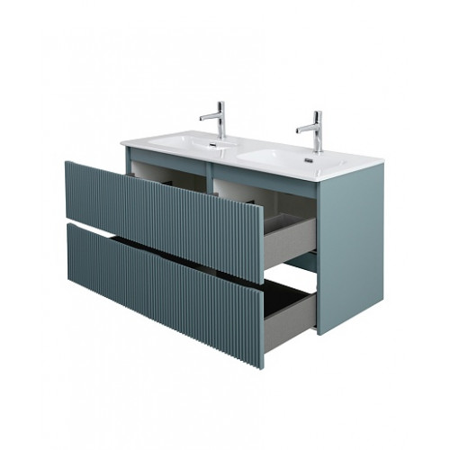 BelBagno Тумба с раковиной Uno 120 с 2 чашами подвесная Голубой матовый с раковиной CZR-8073-120-2