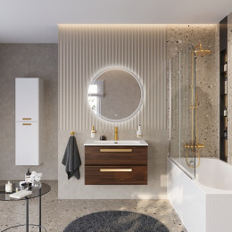BelBagno Мебель для ванной Eco Cer-N 80 CZR-8073-80 орех шоколад софт ручки сатиновое золото