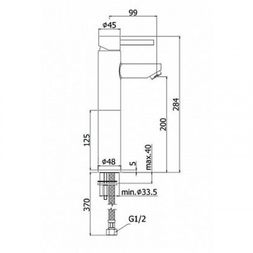 Смеситель для раковины Paffoni Stick SK071HST120 Сталь