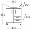 СанТа Тумба с раковиной Уют 55 с ящиками