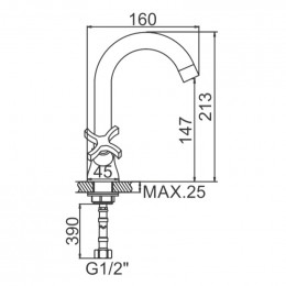 Смеситель для раковины Ledeme L1122-2 хром