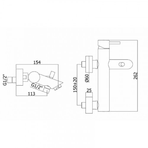 Смеситель для ванны Paffoni Light LIG022ST цвет сталь