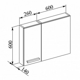 Зеркальный шкаф Aquanet Данте 60 L 00212378, белый
