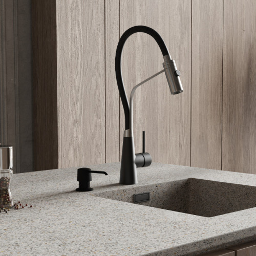 Смеситель для кухни WasserKRAFT A8417 черный/сталь