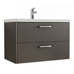 BelBagno Тумба с раковиной Due 80 подвесная Оружейная сталь ручки Хром полированный