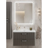 BelBagno Тумба с раковиной Due 80 подвесная Оружейная сталь ручки Хром полированный