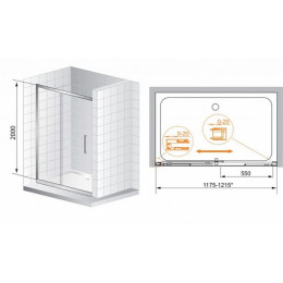 Cezares Душевая дверь в нишу PREMIER-SOFT-W-BF-1-120-C-Cr-IV