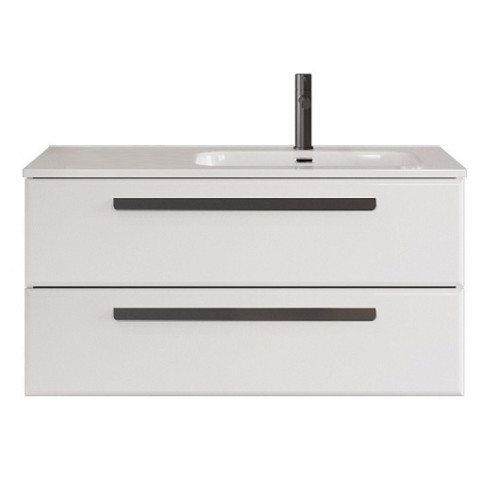 BelBagno Мебель для ванной Eco Cer-N 100 R bianco lucido ручки чёрные